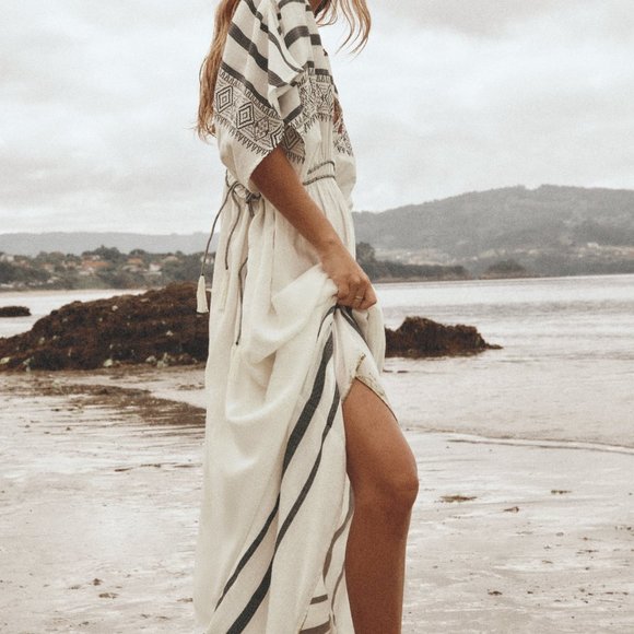 ZARA! BOHEMIAN Maxi Kaftan Beach Dress (XS-S) - Picture 4 of 11